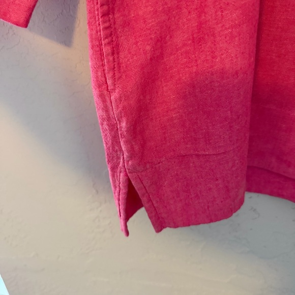 Women's Lands' End Pink Tunic Linen Blend Top w/pockets, Sz L - Picture 4 of 5